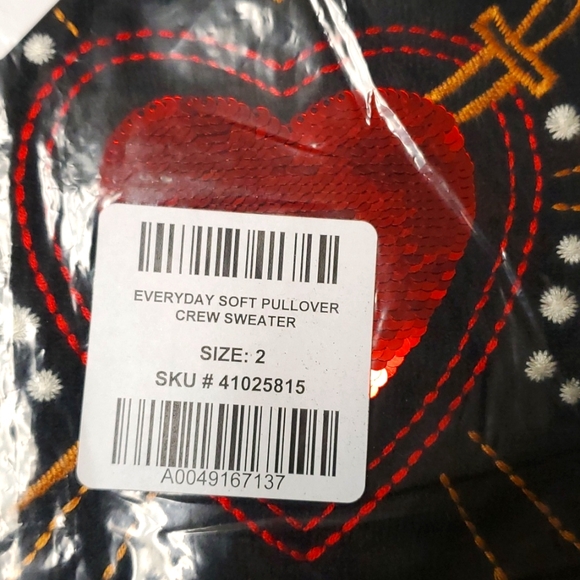 ❤️NWT VINTAGE TORRID SWEATER - HEART GRAPHIC EMBRIODERED & SEQUIN DETAIL SIZE 2X - Picture 6 of 9